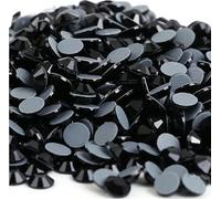 Strass Strass thermocollants toutes tailles for couture et vêtements en tissu(Black,Ss34 144pcs)