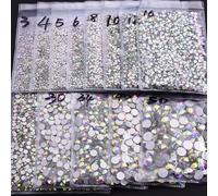 Strass Super pailletés AB Non correcteurs, SS3-SS50, Strass à dos plat, couture et tissu pour vêtements, décorations pour Nail Art Clear AB