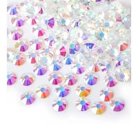 Strass Thermocollant Cristal AB Hotfix Strass dos plat fer sur pierres de cristal Hot Fix for la décoration vêtement en tissu(Clear,Ss16 1440pcs)