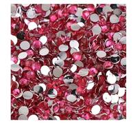 Strass Thermocollant Lot de 1000 strass ronds non thermocollants 2/3/4 mm, en résine, à dos plat, for nail art, bijoux et vêtements(Light Rose Red,4MM)