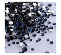 Strass Thermocollant Lot de 1440 strass noirs à dos plat en verre, tailles variées, paillettes, diamants, non thermocollants, for nail art et vêtements Strass DéCoratifs(Montana)
