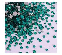 Strass Thermocollant Lot de 1440 strass noirs à dos plat en verre, tailles variées, paillettes, diamants, non thermocollants, for nail art et vêtements Strass DéCoratifs(Blue Zircon)