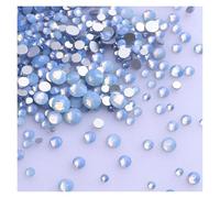 Strass Thermocollant Lot de 1440 strass noirs à dos plat en verre, tailles variées, paillettes, diamants, non thermocollants, for nail art et vêtements(Blue Opal)