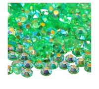 Strass Thermocollant Lot de 500 à 1000 strass AB transparents en résine non thermocollante dos plat for nail art, bijoux, décorations vêtements, coller(Grass green,3mm 1000pcs)