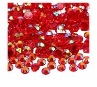 Strass Thermocollant Lot de 500 à 1000 strass AB transparents en résine non thermocollante dos plat for nail art, bijoux, décorations vêtements, coller(Red,2mm 1000pcs)