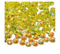 Strass Thermocollant Lot de 500 à 1000 strass AB transparents en résine non thermocollante dos plat for nail art, bijoux, décorations vêtements, coller(Lemon yellow,2mm 1000pcs)
