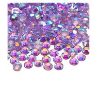 Strass Thermocollant Lot de 500 à 1000 strass AB transparents en résine non thermocollante dos plat for nail art, bijoux, décorations vêtements, coller(Light purple,2mm 1000pcs)