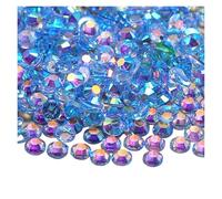 Strass Thermocollant Lot de 500 à 1000 strass AB transparents en résine non thermocollante dos plat for nail art, bijoux, décorations vêtements, coller(Light blue,3mm 1000pcs)