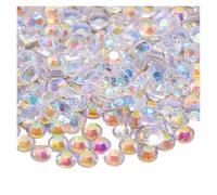 Strass Thermocollant Lot de 500 à 1000 strass AB transparents en résine non thermocollante dos plat for nail art, bijoux, décorations vêtements, coller(White,2mm 1000pcs)