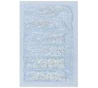 Strass Thermocollant Mélange fluorescent lumineux SS6-SS20, strass néon non thermocollants, décorations for nail art noctilucentes(White AB,Packing 1 1580pcs)