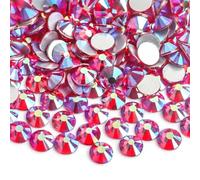 Strass Thermocollant Strass 3D en verre rose clair for Nail Art, décorations cristal Non correctrices, ss3 ss4 ss5 ss6 ss8 ss10 ss12 ss16 ss20 ss30(Light Siam AB,SS16 1440pcs)