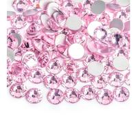 Strass Thermocollant Strass 3D en verre rose clair for Nail Art, décorations cristal Non correctrices, ss3 ss4 ss5 ss6 ss8 ss10 ss12 ss16 ss20 ss30(Light Pink,SS34 288pcs)