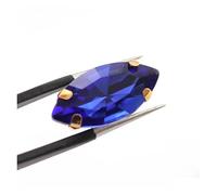 Strass Thermocollant Strass colorés œil de cheval à coudre avec griffe dorée en cristal de verre à coudre sur pierre for accessoires vestimentaires(Sapphire,7x15mm 20pcs)