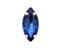 Strass Thermocollant Strass colorés œil de cheval à coudre avec griffe dorée en cristal verre sur pierre for accessoires vestimentaires(Lt.Sapphire,5x10mm 50pcs)