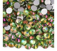 Strass Thermocollant Strass Non correcteurs à paillettes SS3-SS34, pierres précieuses en verre, diamant dos plat for Nail Art, breloques for ongles, robe(Peridot Light,SS30-2880pcs)