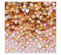 Strass Thermocollant Strass non thermocollants, série Bling Crystal Opal, cristaux à dos plat en verre super pailleté for nail art DIY, breloques(Crystal orange,SS10-1440PCS)