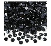 Strass Thermocollant Strass opaques solides 3-5 mm, 5000/2500/1500 pièces, strass plats non thermocollants for ongles(Jet Black,3mm-5000pcs)