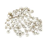 Strass Thermocollant Strass ronds en cristal transparent 3D argenté/doré à coudre avec trou, pierre de verre for travaux d'aiguille(Sliver Crystal,SS35(7mm)-100pcs)
