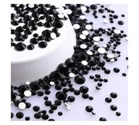Strass Thermocollant Strass ronds pailletés de différentes tailles, fond argenté, non thermocollants, petite taille, for décoration d'ongles et de vêtements(Black)