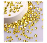 Strass Thermocollant Strass ronds pailletés de différentes tailles, fond argenté, non thermocollants, petite taille, for décoration d'ongles et de vêtements(Citrine)