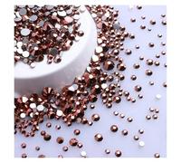 Strass Thermocollant Strass ronds pailletés de différentes tailles, fond argenté, non thermocollants, petite taille, for décoration d'ongles et de vêtements(Rose Gold)
