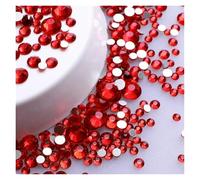 Strass Thermocollant Strass ronds pailletés de différentes tailles, fond argenté, non thermocollants, petite taille, for décoration d'ongles et de vêtements(Light Siam)