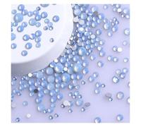 Strass Thermocollant Strass ronds pailletés de différentes tailles, fond argenté, non thermocollants, petite taille, for décoration d'ongles et de vêtements(Blue Opal)