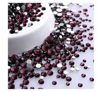 Strass Thermocollant Strass ronds pailletés de différentes tailles, fond argenté, non thermocollants, petite taille, for décoration d'ongles et de vêtements(Amethyst)