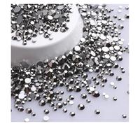 Strass Thermocollant Strass ronds pailletés de différentes tailles, fond argenté, non thermocollants, petite taille, for décoration d'ongles et vêtements(Hematite)