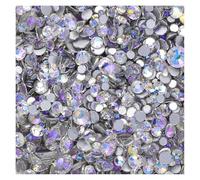Strass Thermocollant Strass ronds pailletés de différentes tailles, fond argenté, non thermocollants, petite taille, for décoration d'ongles et de vêtements(Starry Sky)