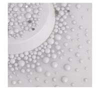 Strass Thermocollant Strass ronds pailletés de différentes tailles, fond argenté, non thermocollants, petite taille, for décoration d'ongles et de vêtements(Porcelain White)