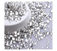 Strass Thermocollant Strass ronds pailletés de différentes tailles, fond argenté, non thermocollants, petite taille, for décoration d'ongles et de vêtements(Crystal)