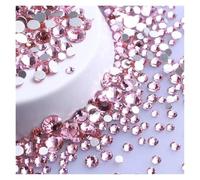 Strass Thermocollant Strass ronds pailletés de différentes tailles, fond argenté, non thermocollants, petite taille, for décoration d'ongles et de vêtements(Light Pink)