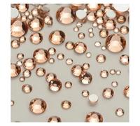 Strass Thermocollant Strass ronds pailletés de différentes tailles, fond argenté, non thermocollants, petite taille, for décoration d'ongles et de vêtements(Champagne)