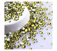 Strass Thermocollant Strass ronds pailletés de différentes tailles, fond argenté, non thermocollants, petite taille, for décoration d'ongles et de vêtements(Olive Green)