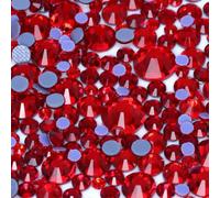 Strass thermocollants en verre SS6-SS30, tailles assorties, cristal à dos plat, pour la décoration de vêtements, tissus et nail art 3D - Light Siam - 1440 pièces