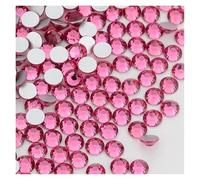 Strass thermocollants Strass en verre à dos plat SS3-SS50, paillettes, base argentée, cristal, non thermocollant, for maquillage et ongles(Rose,SS50-144Pcs)