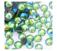 Strass Thermocollants Strass thermocollants multicolores AB SS6-SS30, super paillettes, à repasser, for nail art, tissu et vêtement(Light green AB,SS10-1440Pcs)