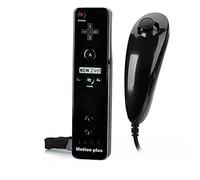 Straße Game Télécommande Wiimote plus (Motion plus inclus) et Nunchuck pour Nintendo Wii et Wii U - Noir