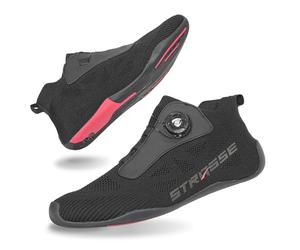 STRASSE STR180 Sim Chaussures de course High Cut - Système d'ajustement par cadran, semelle ultra fine pour une sensation de pédale, maille respirante, support de cheville pour iRacing Acc GT7 (noir