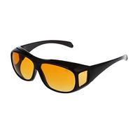 Straße Tech Lunettes de Conduite de Nuit Anti-Éblouissement - Surlunettes Soleil Jour et Nuit - Réduction des Reflets - Compatible Lunettes de Vue - Enveloppantes