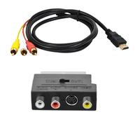 Straße Tech Pack Câble HDMI vers RCA 1,5 m + Adaptateur Péritel AV RCA + S-Vidéo - Convertisseur Audio Vidéo 1080P HDMI Mâle vers 3 R.C.A. pour TV, Décodeur, Lecteur DVD, Projecteur - HD