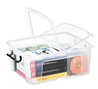 CEP Office Solutions Boîte de rangement transparente 24 L - couvercle papillon et poignées
