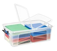 CEP Office Solutions – Boîte de rangement 50 L – Couvercle papillon, poignées, transparent