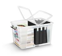 STRATA Boîte de rangement 65 L avec couvercle - Transparent