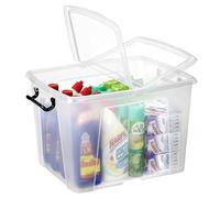 STRATA Boîte de rangement 40 L avec couvercle - Transparent
