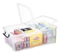CEP Office Solutions – Boîte de rangement 50 L – Couvercle papillon, poignées, transparent