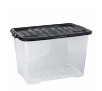 Strata Curve Lot de 3 boîtes de rangement avec couvercle noir, 65 litres, 60 x 40 x 37 cm