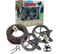 Strata Harmony Kit Corde à Linge Robuste, Fil galvanisé 45,7 m, revêtement PVC argenté, poulie de 16,5 cm, 2 tendeurs de treuil en métal, 1 pièce et 2 Crochets métalliques, Gris (Urban Grey)