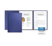 Stratag Lot de 10 chemises de candidature en 3 parties avec 2 rails de serrage dans une structure en cuir fine - Gravure de qualité « Bewerbung » - Directement du fabricant Stratag